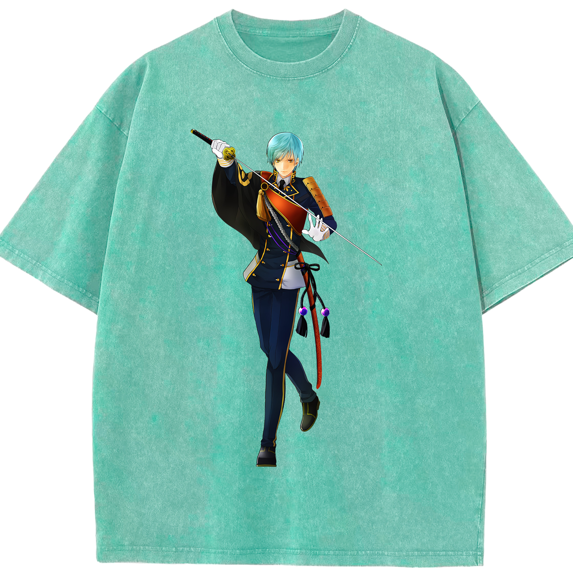 （画像用） 刀剣乱舞 Touken Ranbu 綿100% ヴィンテージ風 半袖Tシャツ（フロントプリント）